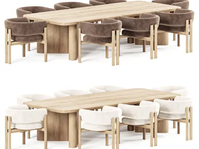 Tabmi Dining Table Bay chair 3D model