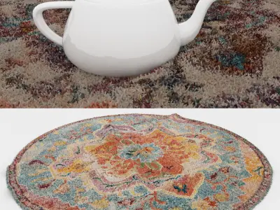 Round Rug Set 49 3D model