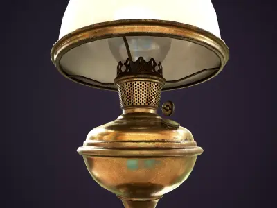 Vintage Kerosene Lamp 2 Low-poly 3D model
