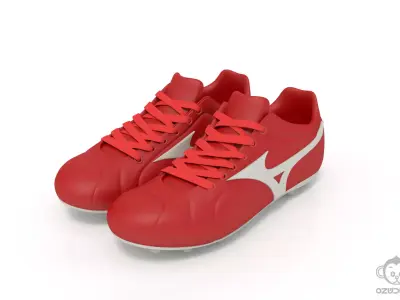 Red soccer football boot 3D model