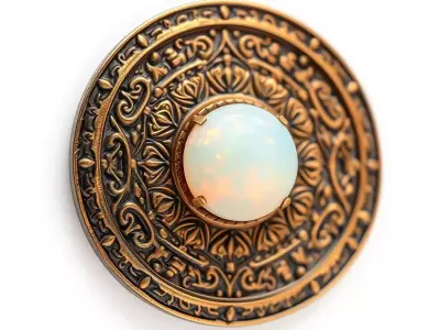 Ornate Copper Medallion model pack Low-poly 3D model