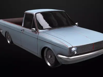 Vanet Peykan - Rusty Classic Car  Low-poly 3D model