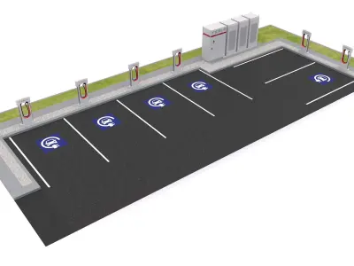 Tesla Supercharger Station 3D model