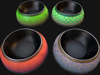 Food Bowl for Pet Dog Cat  Low-poly 3D model