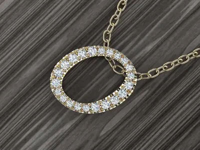 Jewelry Alphabet Pendant O 3D print model