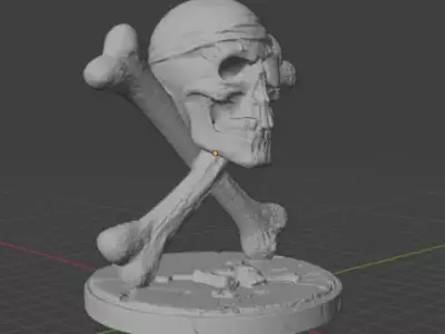 Pirate Skull Holder 3D Model  3D print model