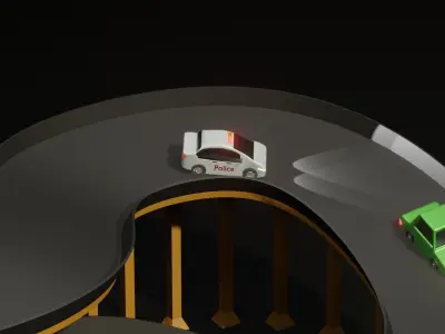 Police and thief Car 3D Model and Loop Animation 3D model