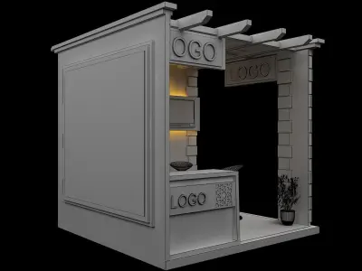Booth Exhibition Stand a128b 3D model