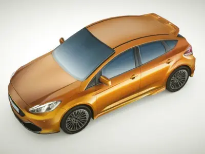 Generic Small City car v4 Low-poly 3D model