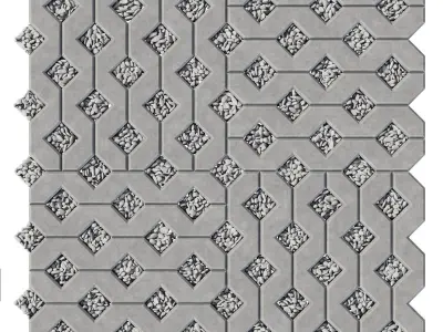 Ecoparking square stone thick 3D model