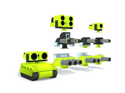 Cartoon Tank Low-poly 3D model