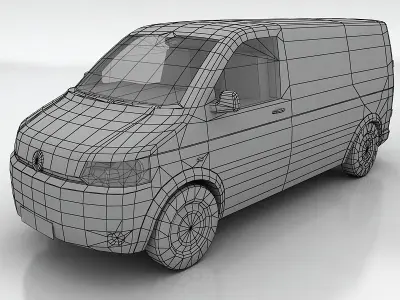 VW Transporter 5b Low-poly 3D model