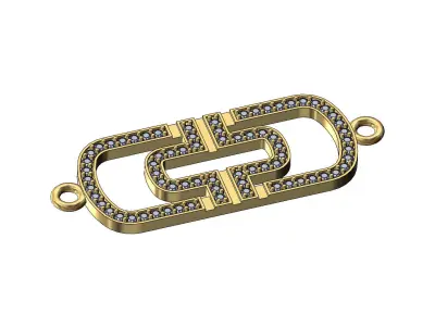 Fashion Diamond brand bracelet charm and pendant 3D print model