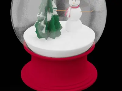 Christmas Snow Globe  Low-poly 3D model