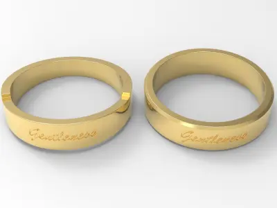 Gentleness Couple Ring Gold 3D print model