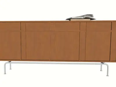 Wooden Furniture Set 3D model