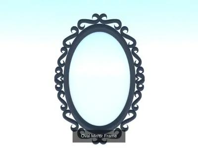 Oval Mirror Frames 3D Model Collection