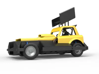 New Zealand Superstock car while turning Version 3 Scale 1 to 25 3D print model