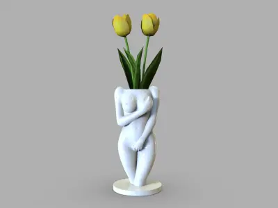 Naked female vase or pen holder 3D print model