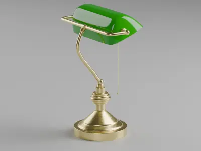 Retro banker lamp Low-poly 3D model