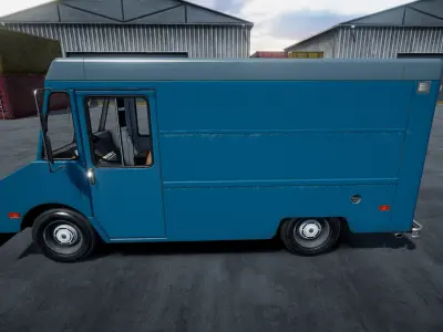 Box Van unity asset Low-poly 3D model