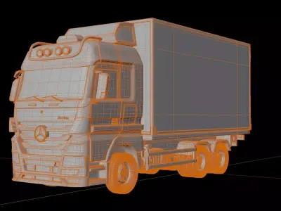 Mercedes Benz Actros Box Truck 3D model
