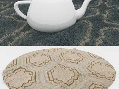 Round Rug Set 213 3D model