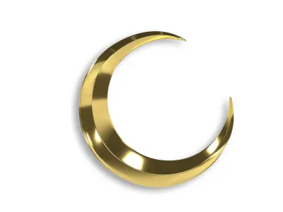 crescent moon gold  3D model