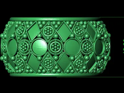 Women Ring 78 indian style enamel ring band for women 3D print model