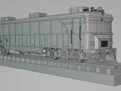 Train - Tren - El Ferrocarril - The Tacna-Arica Railway  -  Low-poly 3D model