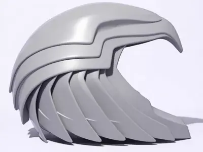 Luxury Golden Eagle Mask 3D Layered Wings Sculptural Design Low-poly 3D model