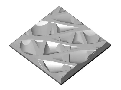 Abstract mesh relief decor panel N03 3D print model