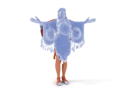 Vibrant Cultural Character Model Rigged and Animated Low-poly 3D model