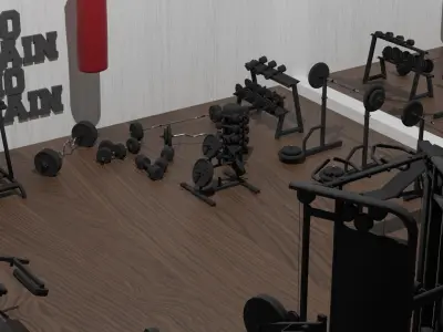 3D Gym Equipment Pack 3D model