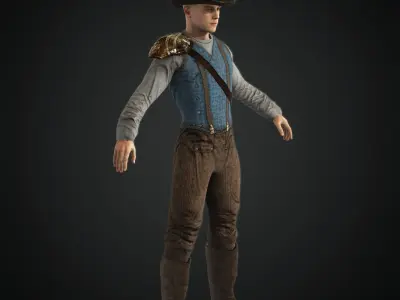  Steampunk rigged character Low-poly 3D model