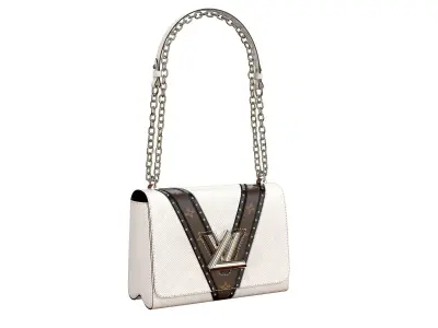 Louis Vuitton Bag Twist Epi White with studs 3D model