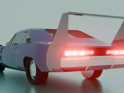 Low Poly Dodge Charger Daytona 1969 Low-poly 3D model