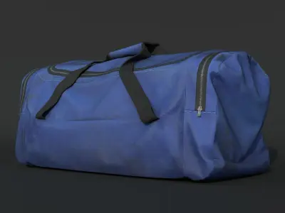 Old utility duffle bag travel hand bag for Unreal Engine Low-poly 3D model