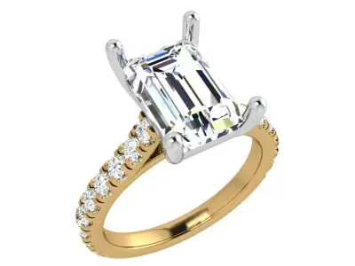 Emerald Diamond Ring 3932 3D print model