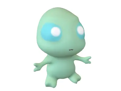 Cartoon Alien v1 001 Free low-poly 3D model