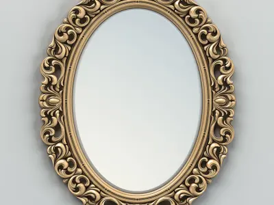 Oval mirror frame 001 3D model