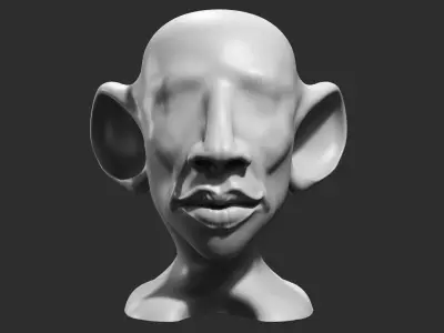 human head modern sculpture 3d print model 77 3D print model