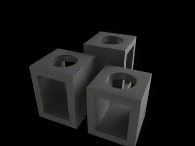 Three Vases 3D model