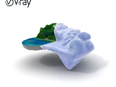 Tropical Island Scene D Model Pack Low-poly 3D model