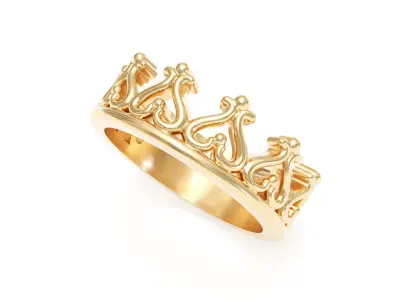 Half Crown Ring 3d Model 3D print model