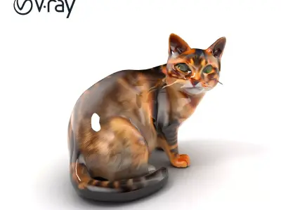 Realistic Bengal Cat 3D Model Pack Low-poly 3D model