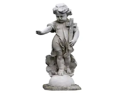 Cemetery Child Statue  Low-poly 3D model