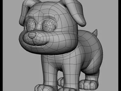 Cartoon Dog Low-poly 3D model