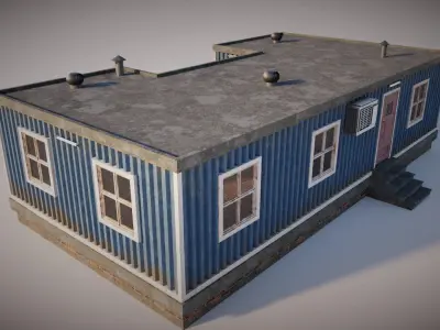 house corrugated metal Free low-poly 3D model