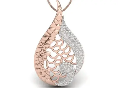 luxury diamond pendant for women  3D print model